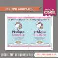 Unicorn Party Invitation 